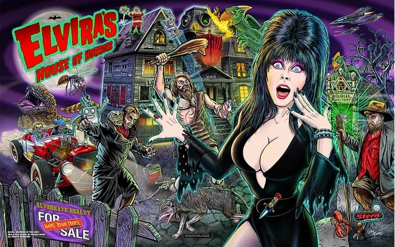 Elvira's House of Horrors Premium pinball machine artwork