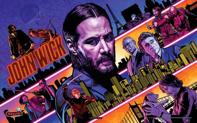 John Wick Limited Edition pinball machine artwork