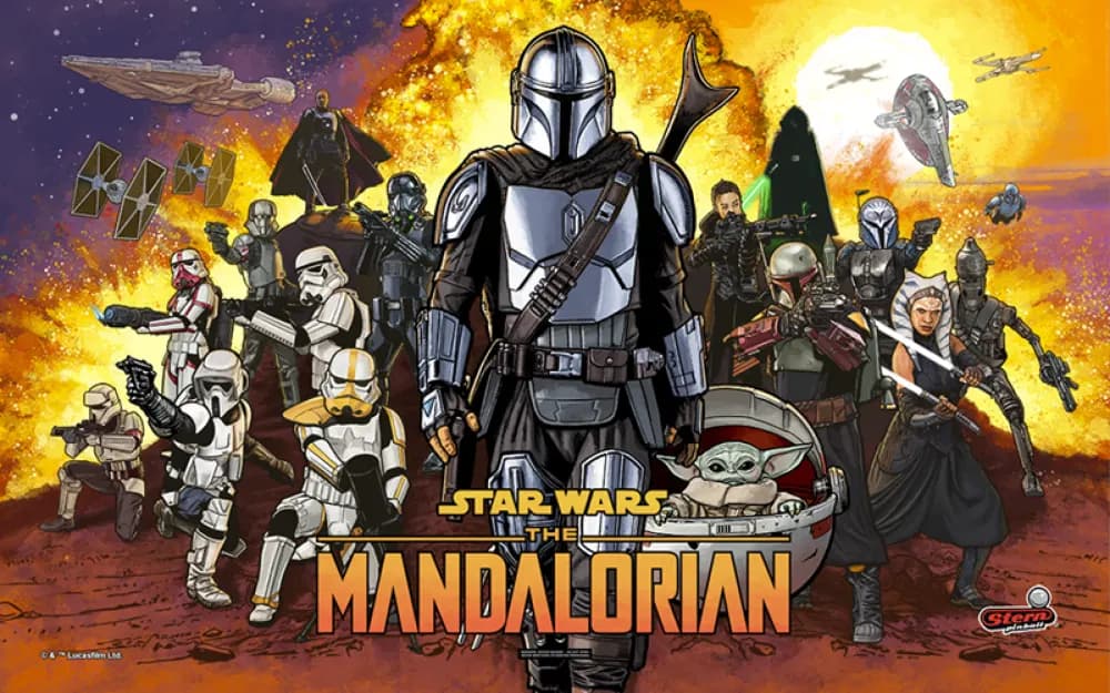 Star Wars: The Mandalorian Premium pinball machine artwork