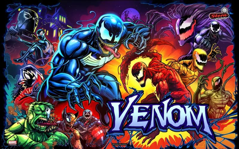 Venom Limited Edition pinball machine artwork
